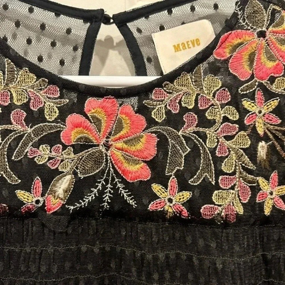 Anthropologie Maeve Samara mesh floral embroidered‎ dress size small - Picture 6 of 9